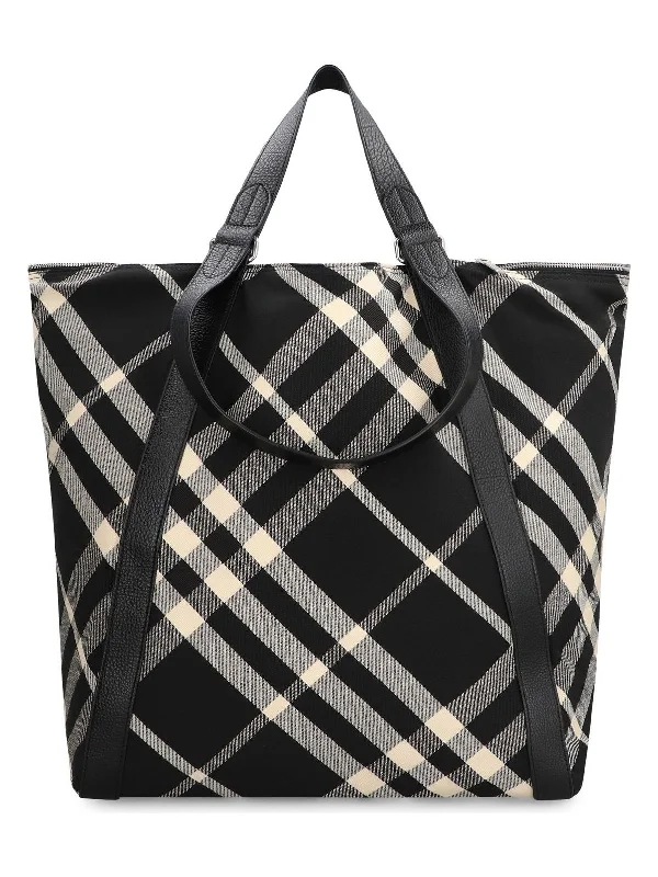 Metallic Finish Burberry Bags for a Glam LookMen's Field Fabric Tote in Black | 8086476153462 Color A1189