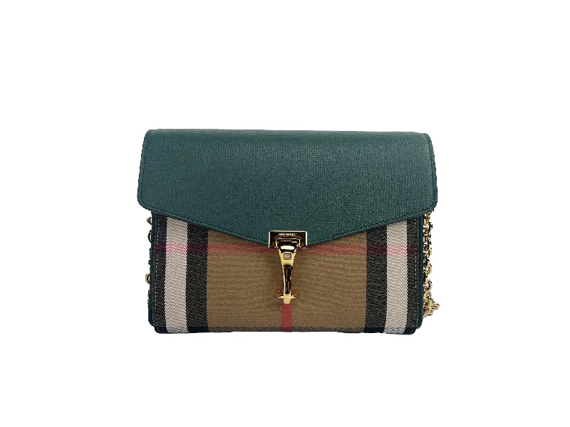 Durable Burberry Canvas Bags for Everyday UseBurberry Macken Small Vintage Green House Check Leather Crossbody Bag