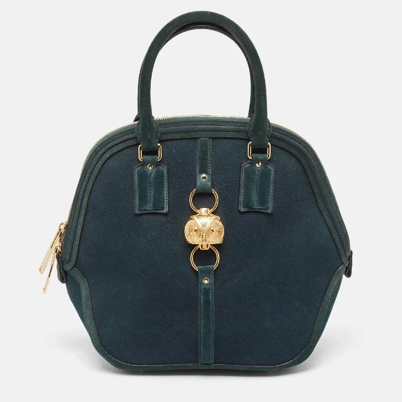 Sustainable and Ethical Burberry Bags for Conscious ConsumersDark Green Nubuck Leather Orchard Satchel