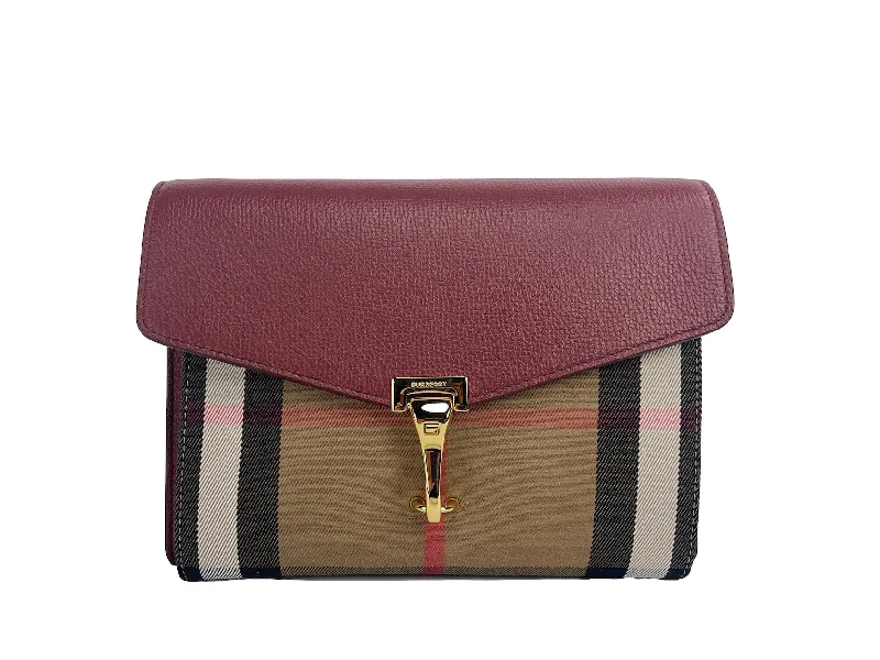 Stylish Burberry Tote Bags for Office UseBurberry Macken Small Crimson House Check Leather Crossbody Bag