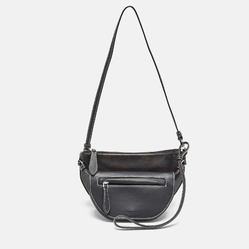 Versatile Burberry Convertible Bags for Multiple StylesBlack Leather Mini Double Olympia Bag