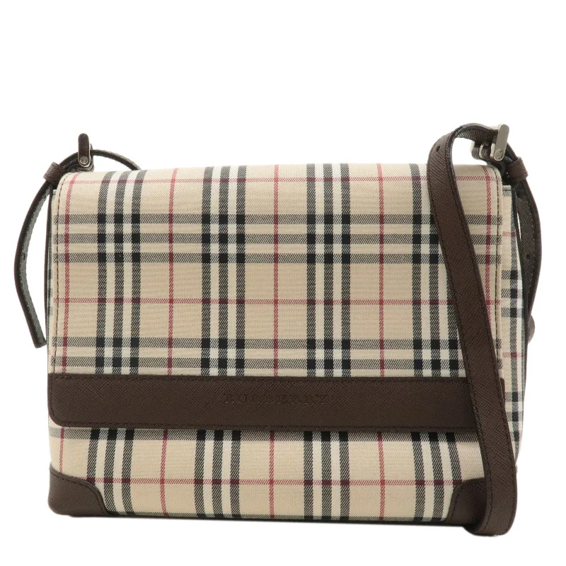 Sporty Burberry Bags for Athletic ActivitiesBurberry Nova Plaid Canvas Leather Shoulder Bag