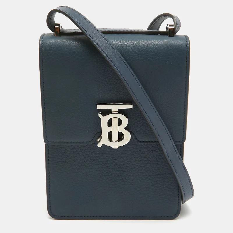 Two - Tone Burberry Bags for a Modern AestheticBlue Leather Robin Crossbody Bag