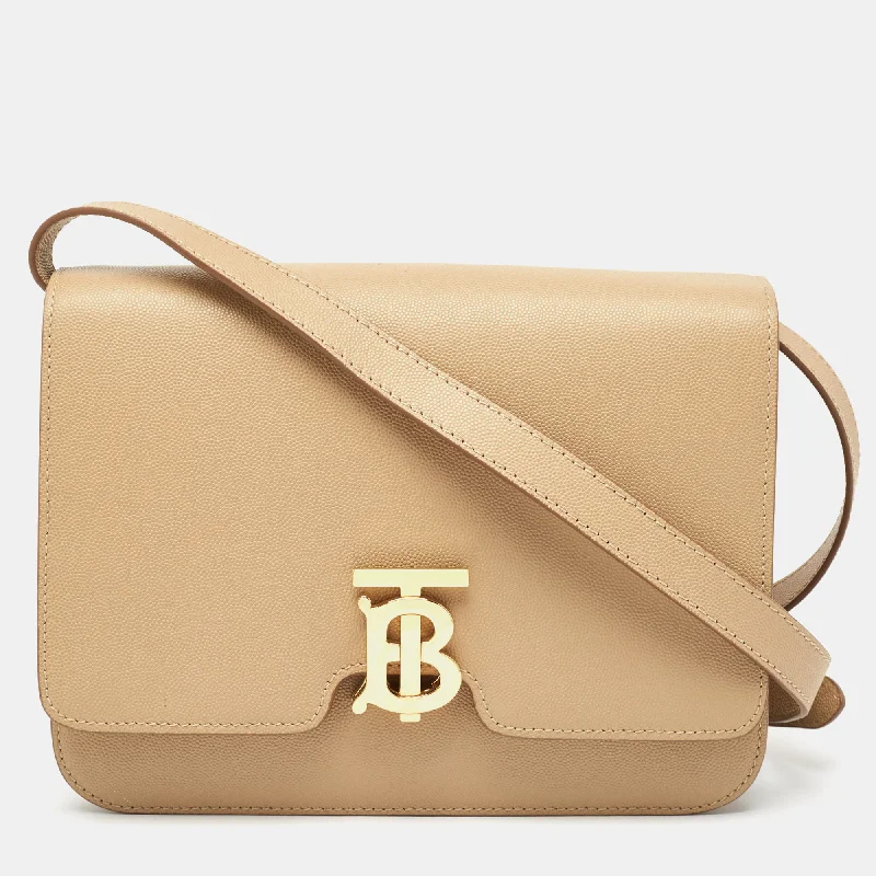 Elegant Burberry Clutch Bags for Formal EventsBeige Grain Leather Medium TB Shoulder Bag