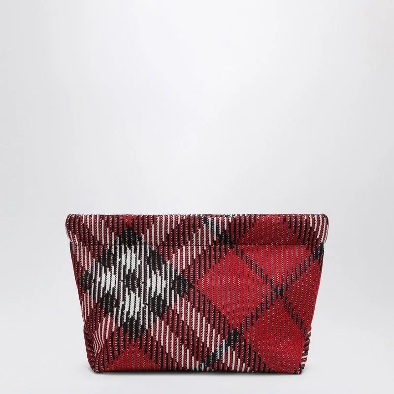 Statement - Making Oversized Burberry BagsWomen's Clutch Bag With Check Pattern in Red | 8095460159452