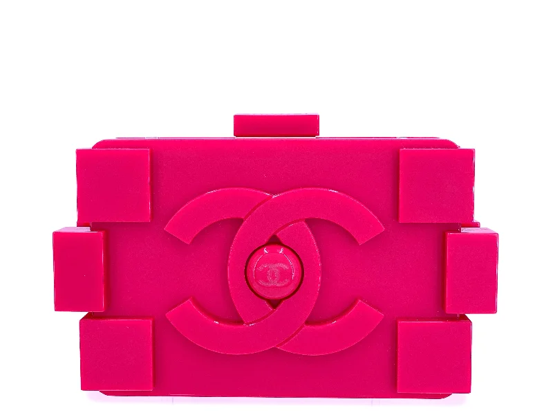 Chanel bags for women who love timeless fashionChanel Pink Lego Minaudière Clutch Shoulder Bag 2014 Brick Plexiglass RHW VW2