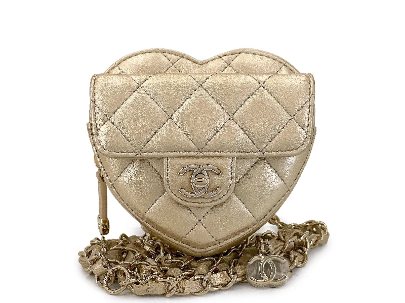 Chanel All - Match Handbag for Versatile StylingPristine Chanel CC In Love Gold Heart Belt Bag GHW 5U0