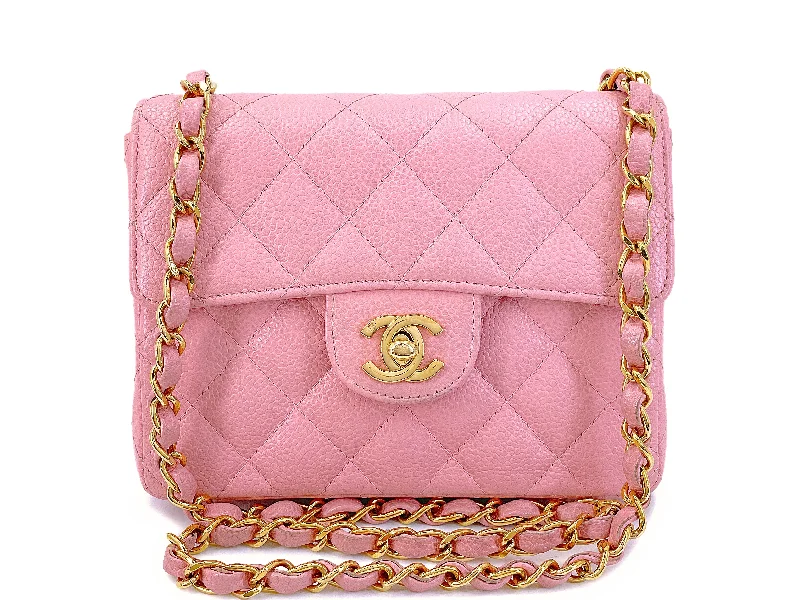 Chanel Chain Strap Handbag for Everyday UseChanel 2004 Vintage Sakura Pink Square Mini Flap Bag 24k GHW RJA