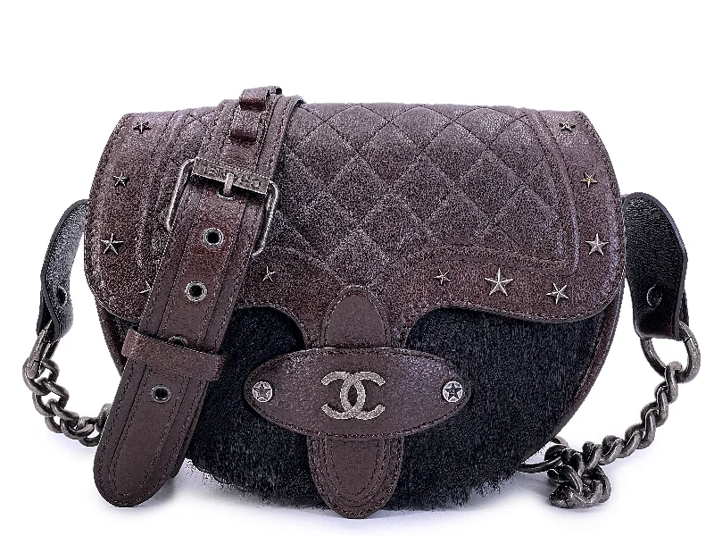 Chanel Handbag with Adjustable Strap for ComfortChanel 2014 Paris Dallas Métiers d'Art Brown Pony Hair Crossbody Bullet Strap Bag RHW DSB