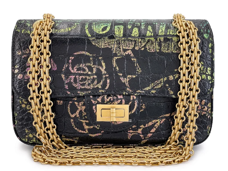 Chanel bags for women with minimalist styleChanel 19A Egypt Rainbow Graffiti Croc Print Reissue Mini Flap Bag GHW Paris-New York L1K