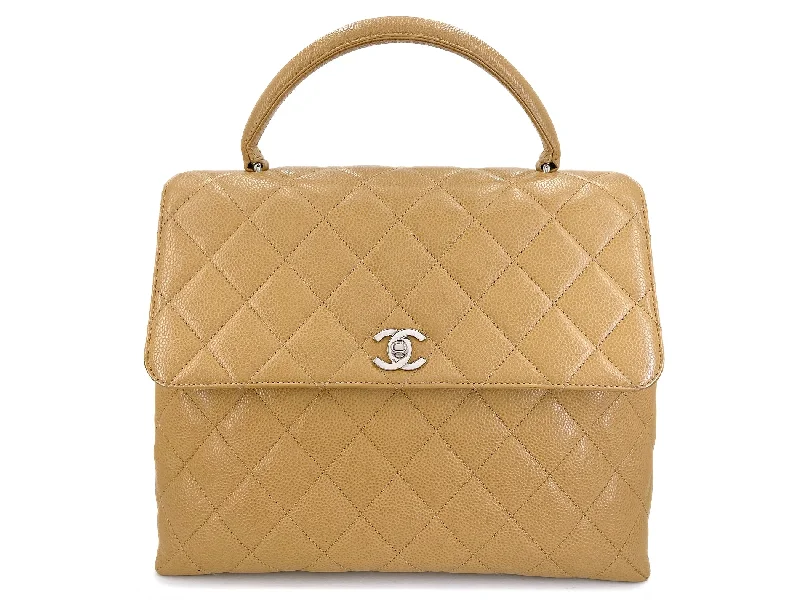 Chanel Limited Edition Handbag for CollectorsChanel 2000 Vintage Beige Caviar Kelly Flap Bag 24k SHW 8BF