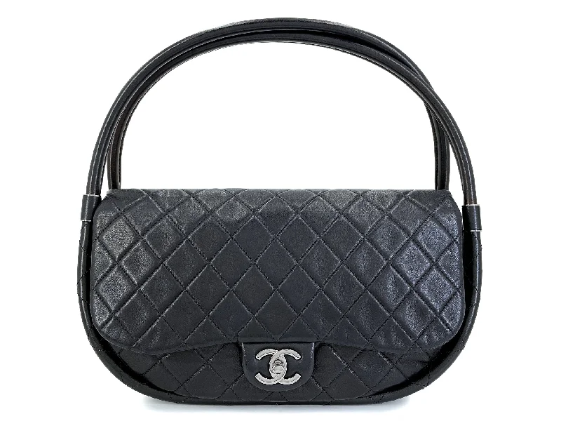 Chanel bags with classic and elegant designsChanel 2013 Black Medium Hula Hoop Flap Bag SHW F7T