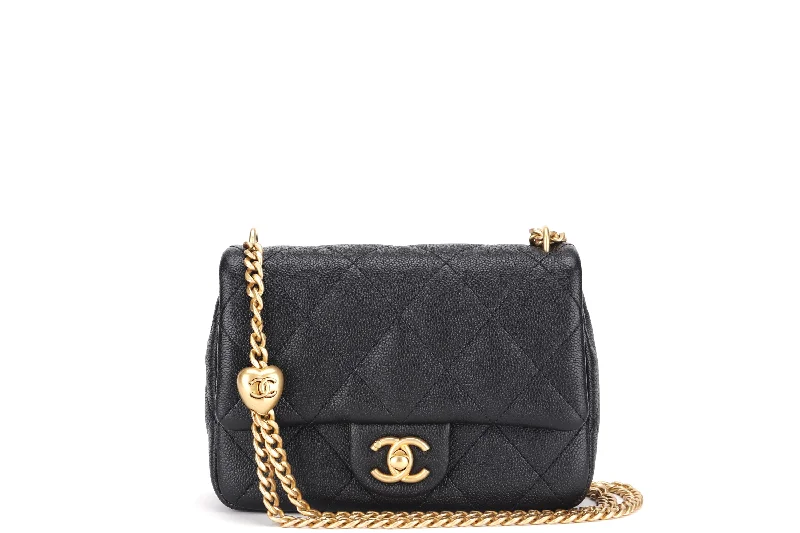 Chanel bags perfect for everyday elegCHANEL AS3829 HEART CHAIN MINI FLAP [MICROCHIP (LGETxxxx)] BLACK CAVIAR GOLD HARDWARE, WITH DUST COVER & BOX