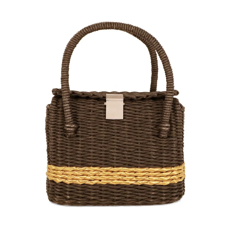 Chanel New Arrival Handbag with Gold HardwareChanel Black and Gold Wicker Basket Bag