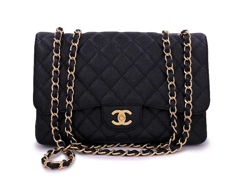 Chanel bags for women with minimalist styleChanel Black Jumbo Classic Flap Bag Caviar Single GHW RB5