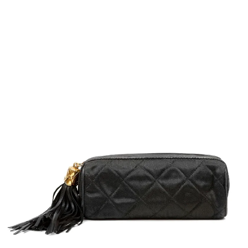 Chanel Small Crossbody Bag for TravelChanel Black Satin Tassel Pouch