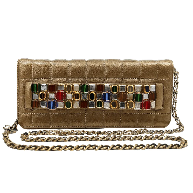 Chanel All - Match Handbag for Versatile StylingChanel Byzance Bronze Leather Jeweled Evening Bag