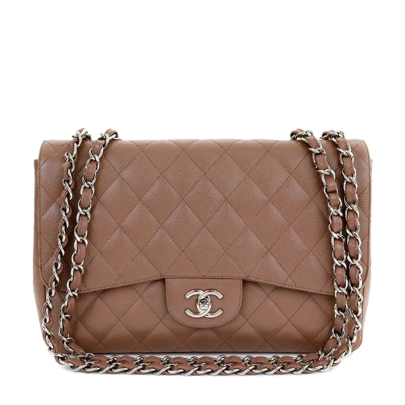 Chanel classicChanel Caramel Caviar Jumbo Classic w/ Silver Hardware