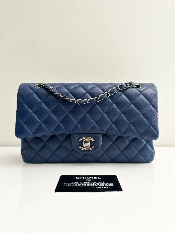 Chanel Quilted Leather Shoulder Bag for FashionistasChanel Classic Medium Lambskin Flap Navy Blue SHW