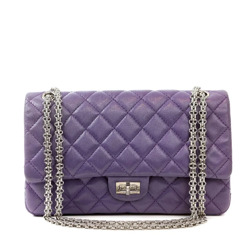 Chanel bags perfect for everyday elegChanel Dark Purple Lambskin Medium 2.55 Reissue Classic w/ Silver Hardware