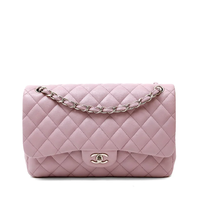 Chanel bags with iconic gold chainsChanel Lavender Lambskin Jumbo Classic Flap