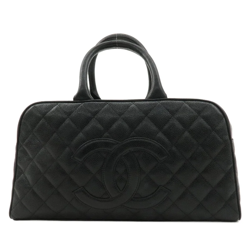 Chanel bags for women who love timeless fashionCHANEL Matelasse Caviar Skin Boston Bag Hand Bag Black A20997