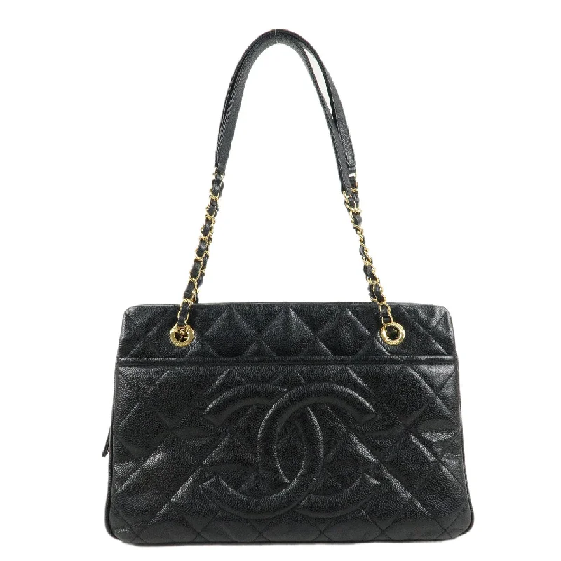 Chanel Small Crossbody Bag for TravelCHANEL Matelasse Caviar Skin COCOMark Chain Tote Bag Black