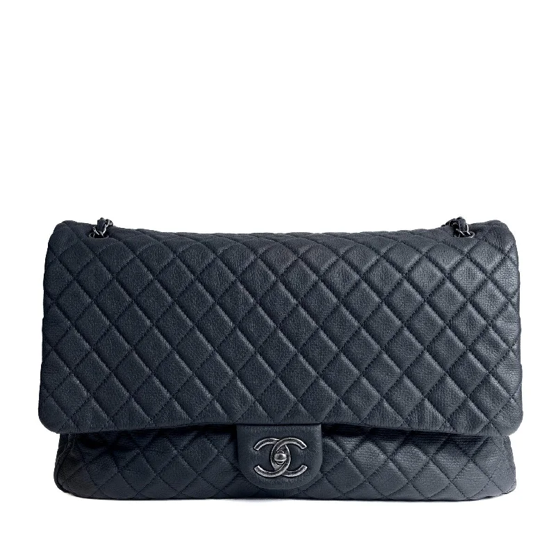 Chanel Small Crossbody Bag for TravelChanel Navy XXL Classic w/ Gunmetal Hardware