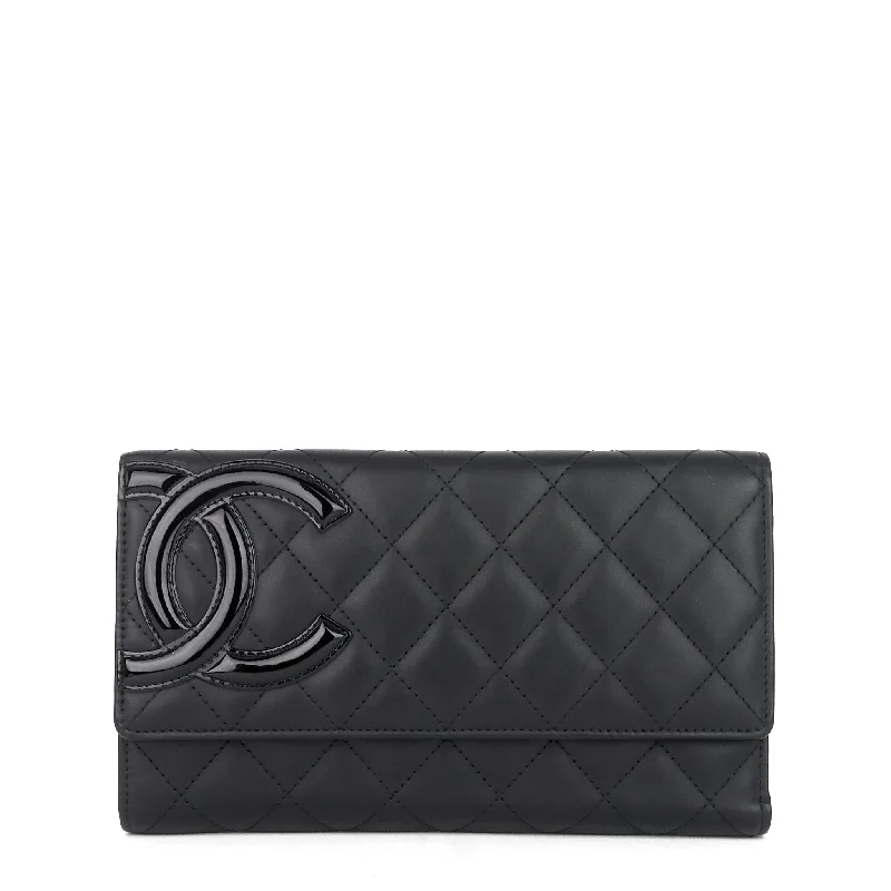 Chanel Luxury Handbag for High - End EventsCambon Ligne Trifold Lambskin Leather Wallet