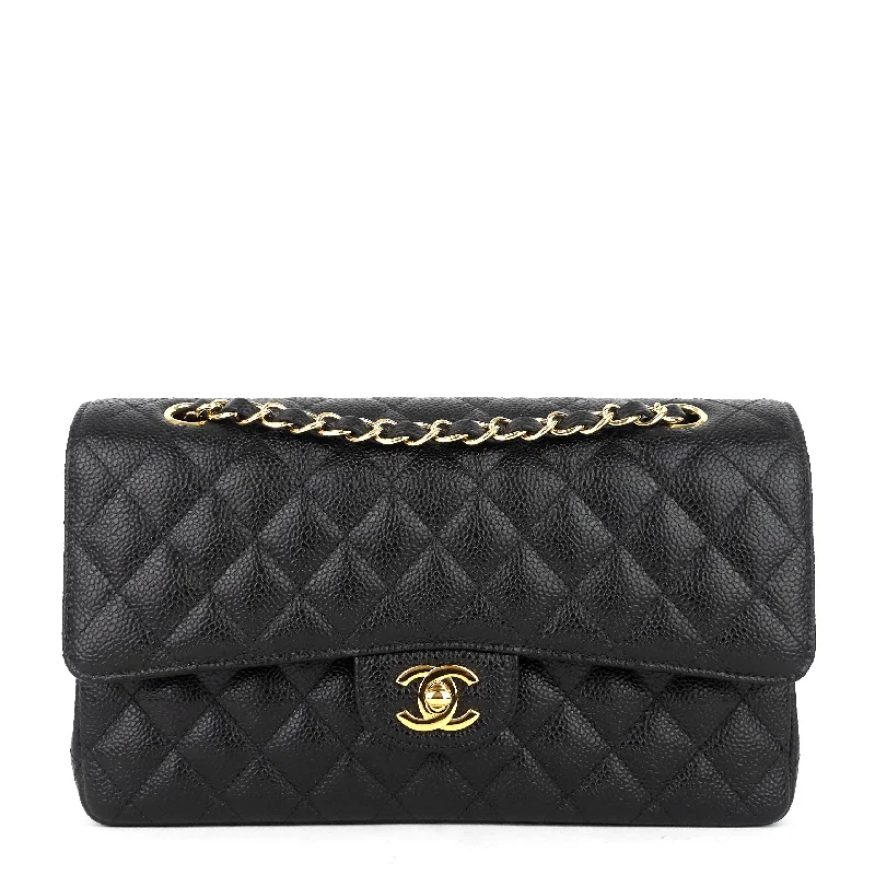 Chanel Classic Flap Bag for Evening PartyDouble Flap Quilted Caviar Leather Bag