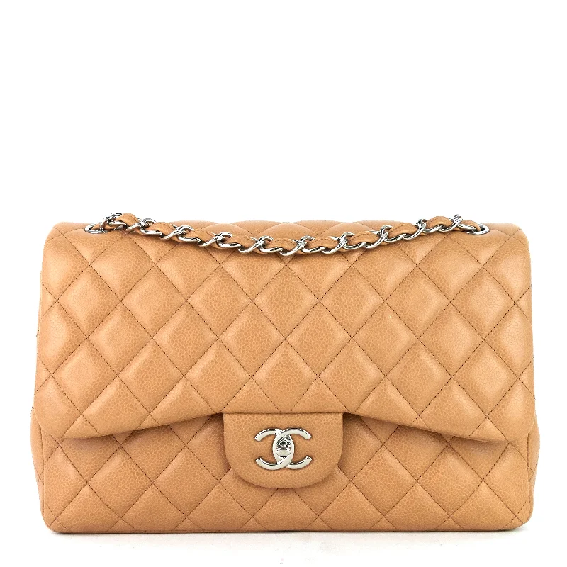 Chanel bags available at online luxury retaileDouble Flap Quilted Caviar Leather Bag