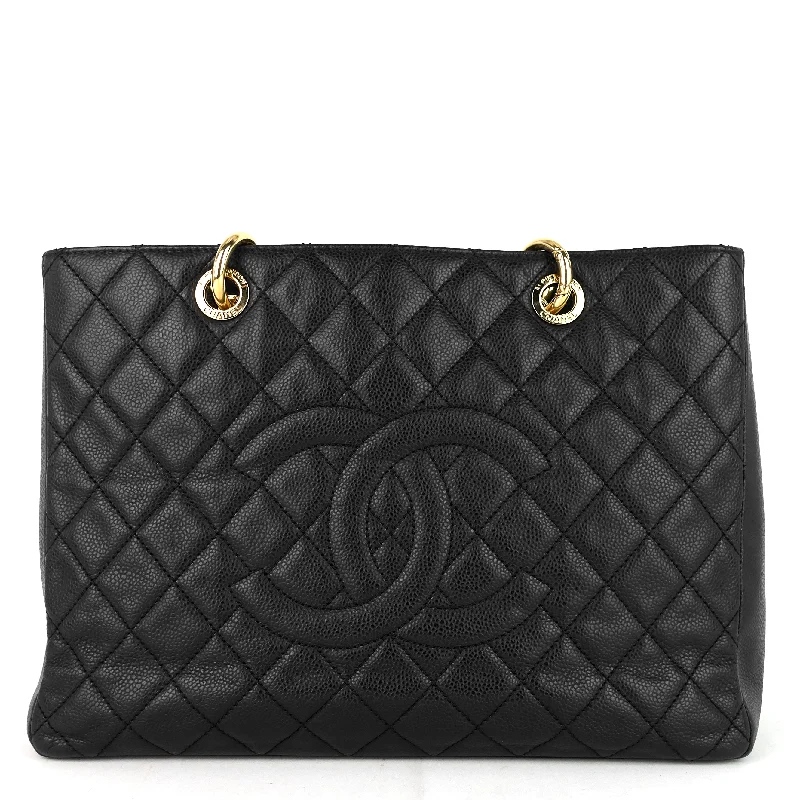 Chanel bags for a polished and professional appearanceGrand Shopping Tote Caviar Leather Bag