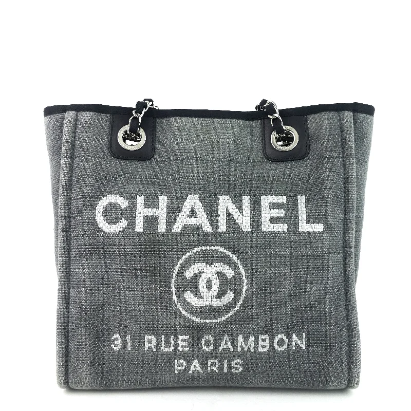 Chanel bags with leather and tweed combinationsDeauville Canvas Tote Bag