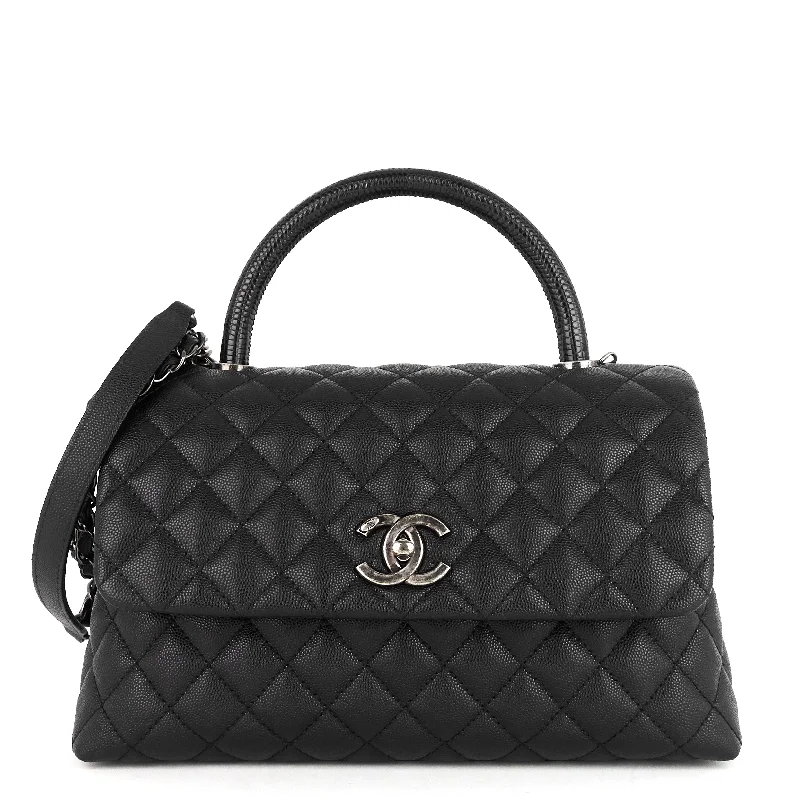 Chanel bags perfect for everyday elegCC Coco Small Caviar and Lizard-Embossed Calfskin Top Handle Bag