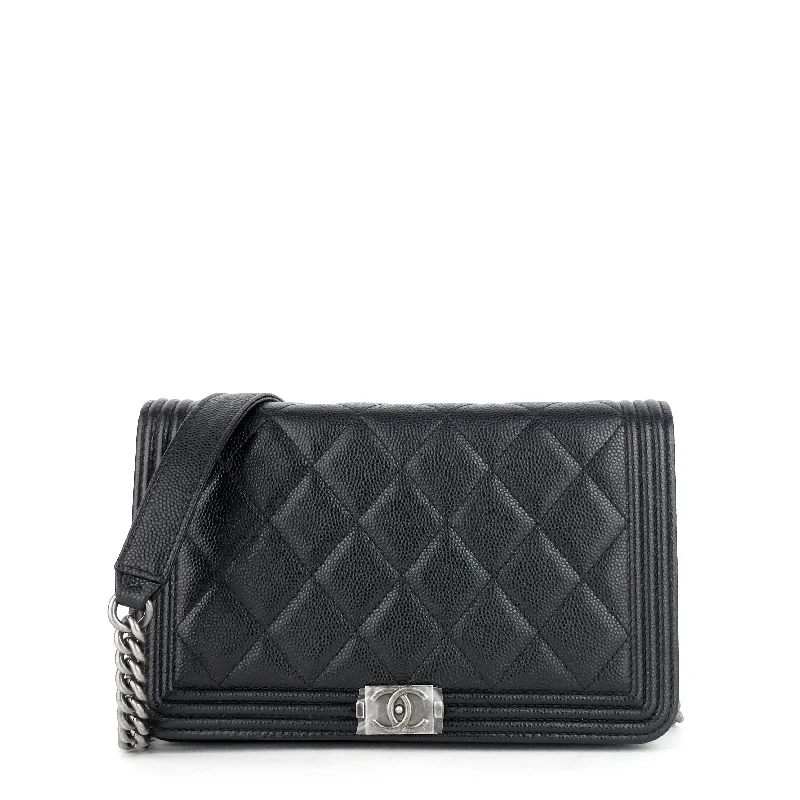 Chanel bags with exclusive seasonal designs and materialsBoy Caviar Leather Wallet on Chain Bag