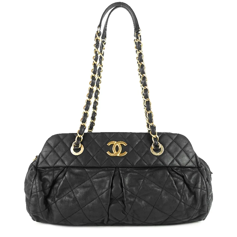 Chanel Classic Flap Bag for Evening PartyChic Quilted Iridescent Calfskin Leather Bowling Bag