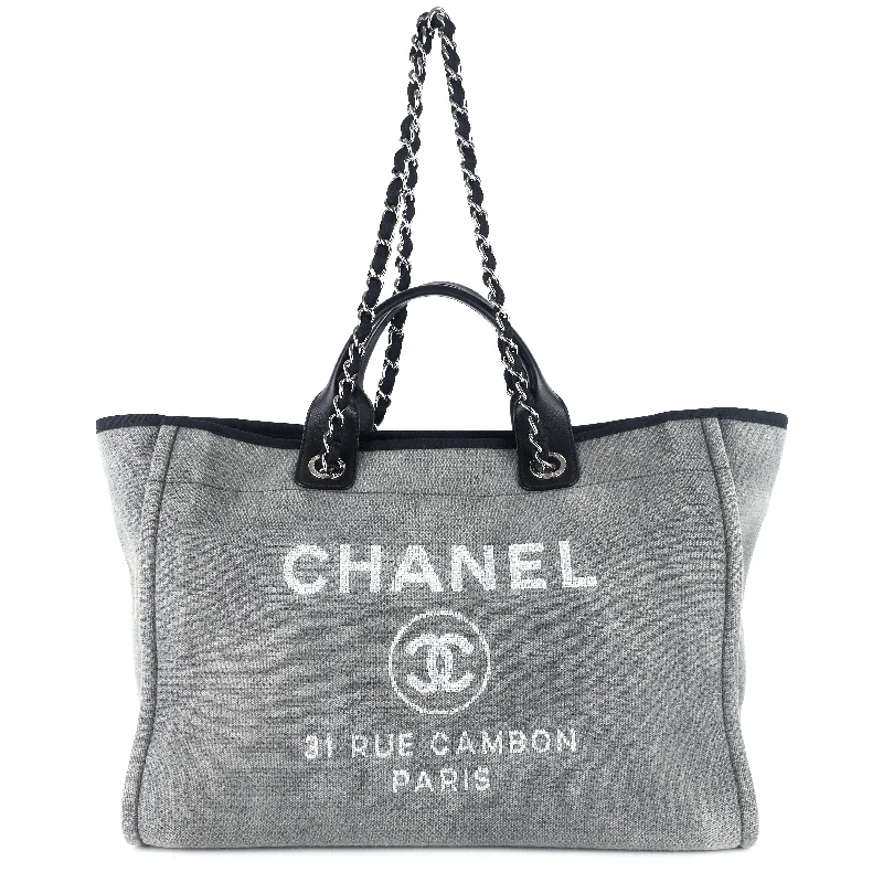 Chanel Designer Handbag with Unique DesignDeauville Medium Canvas Shopping Tote Bag