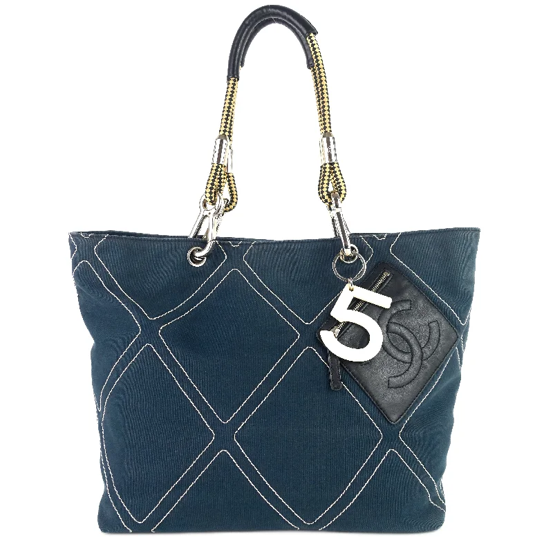 Chanel bags with exclusive seasonal releasesCruise Line No. 5 Medium Quilted Canvas Shopping Tote Bag