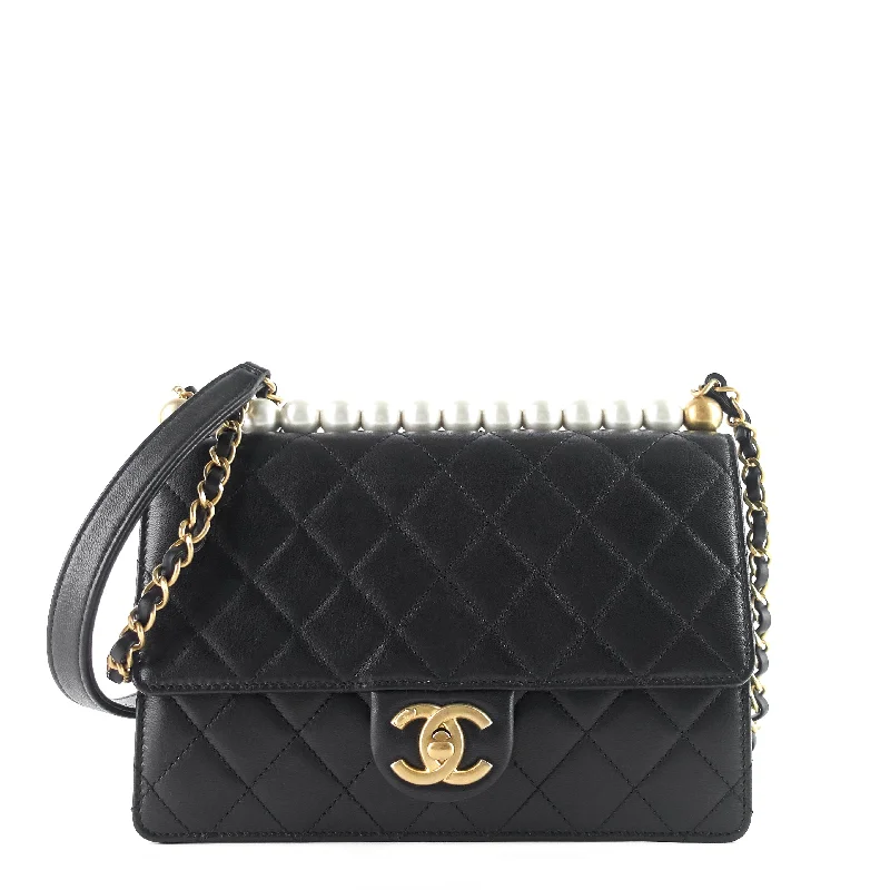 Chanel leather bags for everydChic Pearls Mini Lambskin Leather Bag