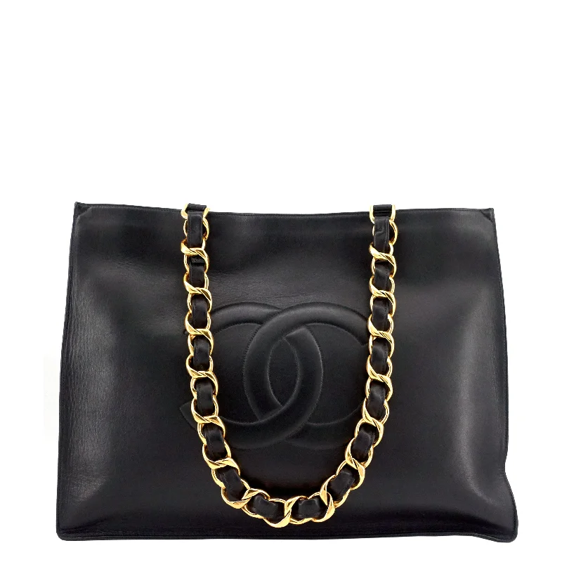 Chanel bags for women who appreciate fine craftsmanshipCC Chain XL Calfskin Leather Tote Bag