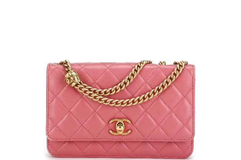 Chanel Lightweight Handbag for Daily ErrandsCHANEL PILLOW CRUSH WALLET ON CHAIN (A7U5xxxx) PINK LAMBSKIN GOLD HARDWARE, WITH DUST COVER BOX