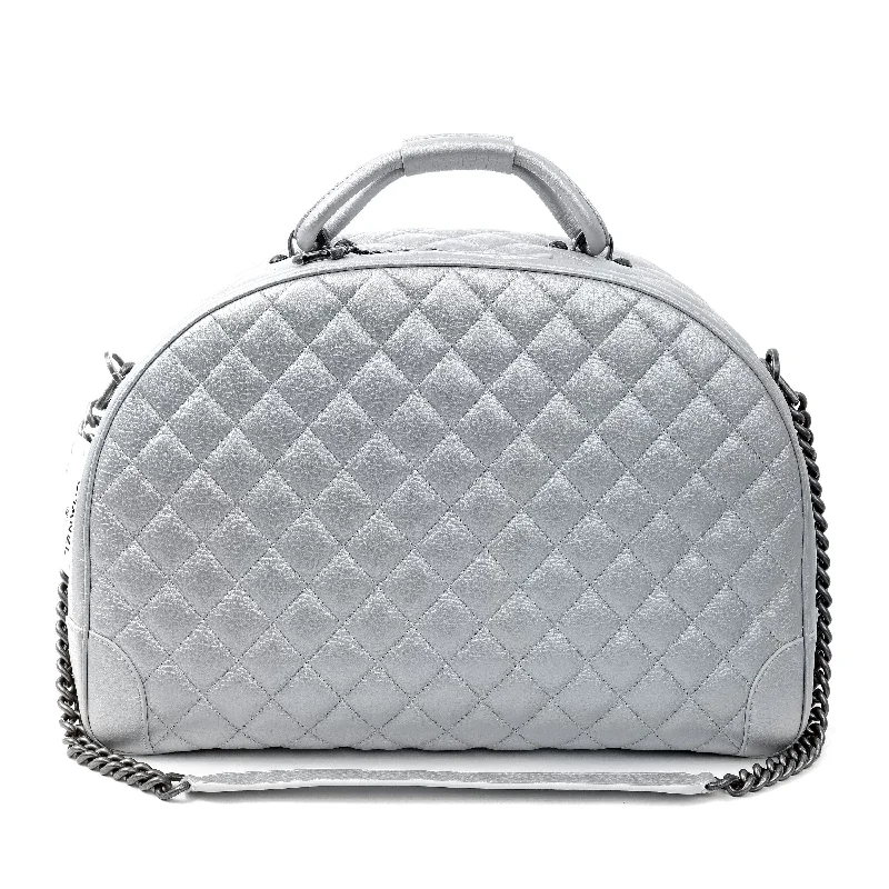 Chanel Colorful Handbag for Spring OutfitsChanel Silver Caviar Overnight XL Bowler w/ Silver Hardware