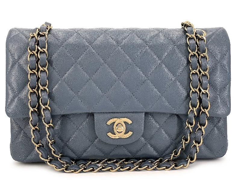 Chanel leather bags for everydChanel Slate Gray Caviar Medium Classic Double Flap Bag GHW 3ZD