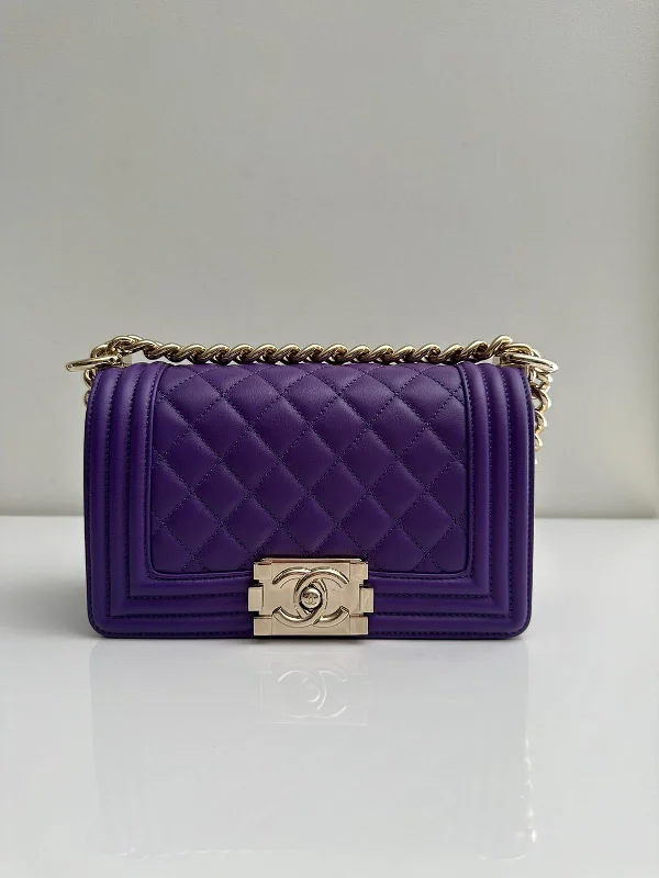 Chanel bags sale 2025Chanel Small Boy Purple Caviar Lambskin LGHW