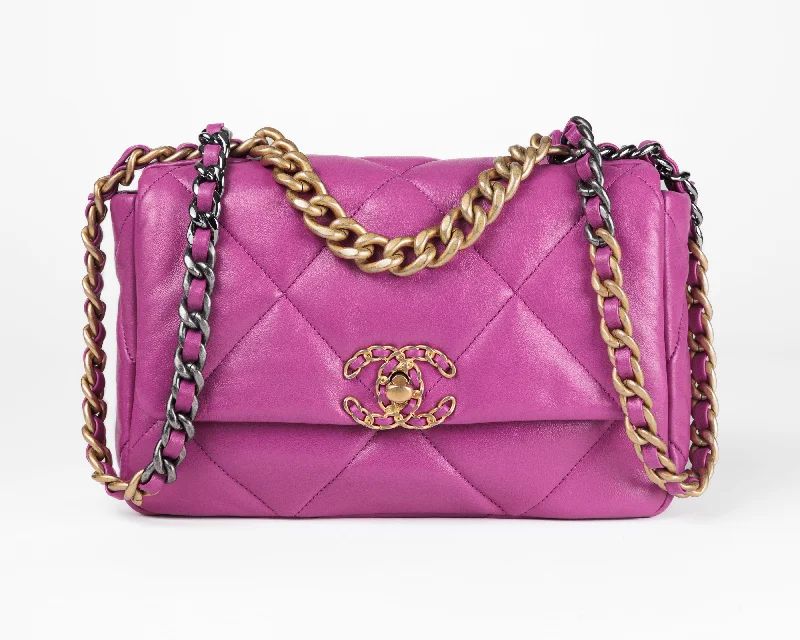 Chanel bags sale 2025Chanel Small Purple Lambskin 19 Bag with Mixed Metal Hardware