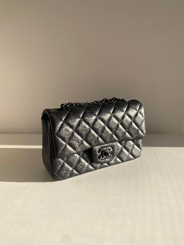 Chanel Chain Strap Handbag for Everyday UseChanel So Black Lambskin Classic Flap Mini So Black Hardware