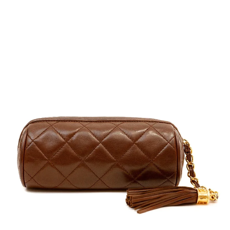 Chanel bags for women who love timeless fashionChanel Vintage Quilted Brown Lambskin Travel Pouch