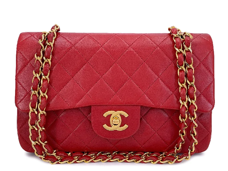 Chanel Vintage Inspired Handbag for Retro LoversChanel Vintage Red Small Classic Flap Bag 24k GHW Lambskin Double 1988 2KW