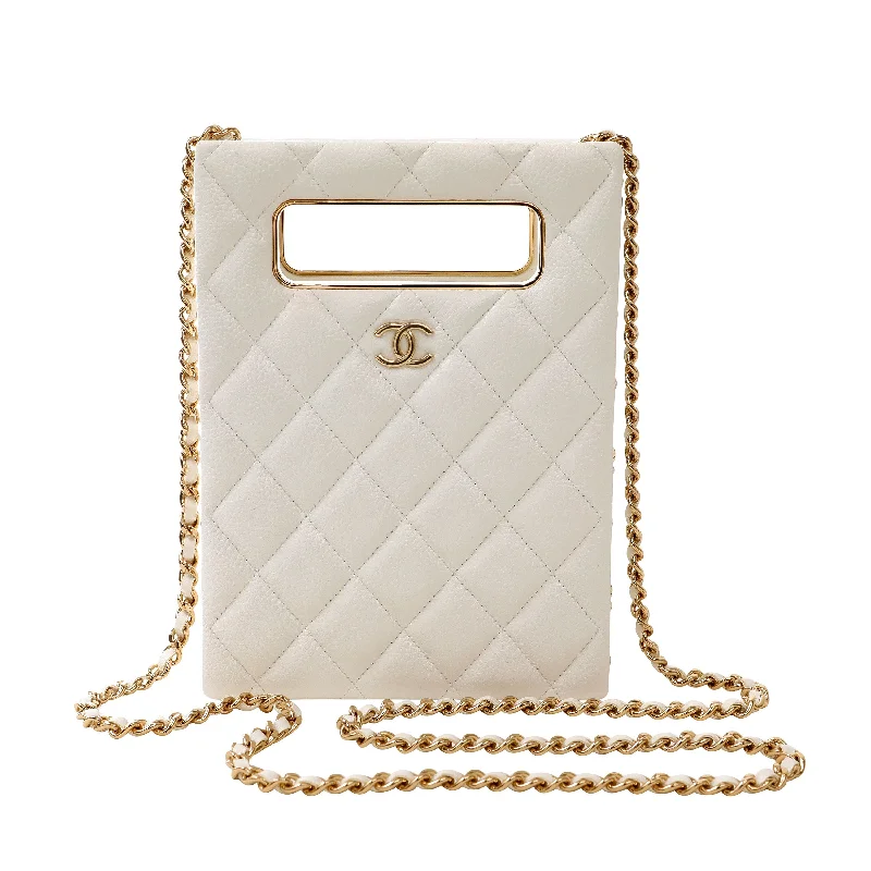 Chanel bags perfect for everyday elegChanel White Caviar Matelasse Crossbody w/ Gold Hardware