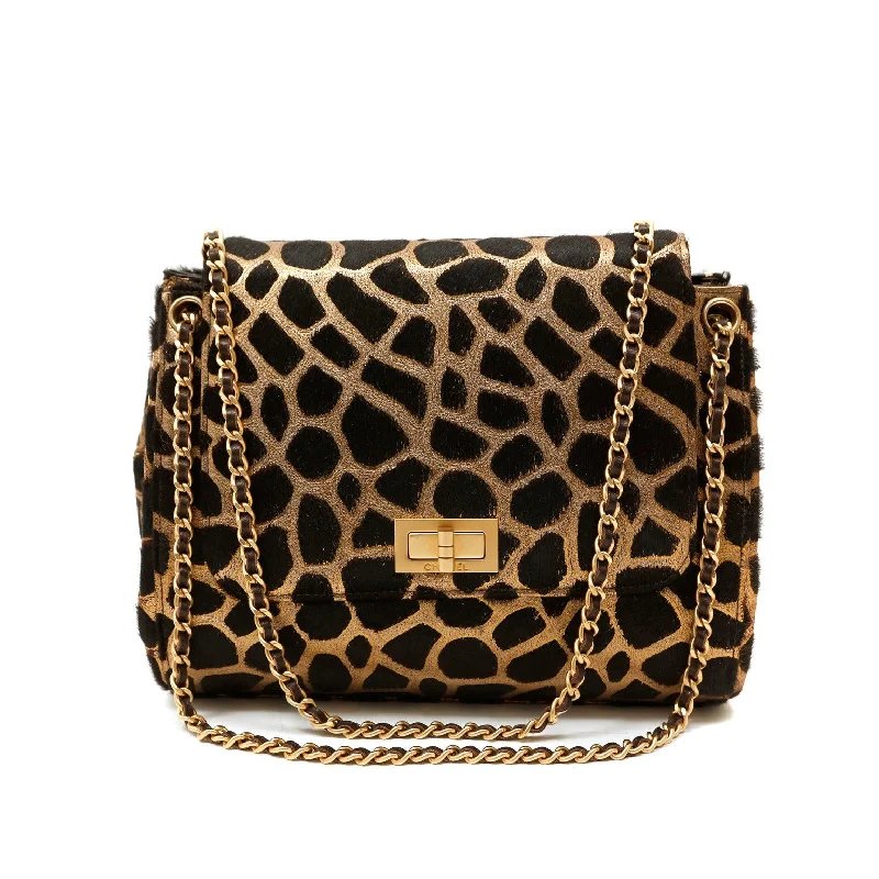 Chanel Designer Handbag with Unique DesignChanel Black and Gold Giraffe Pattern Limited Edition